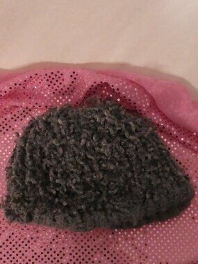 Made in Italy Charcoal Grey Acrylic Chenille Beanie Toque Textured Winter Hat